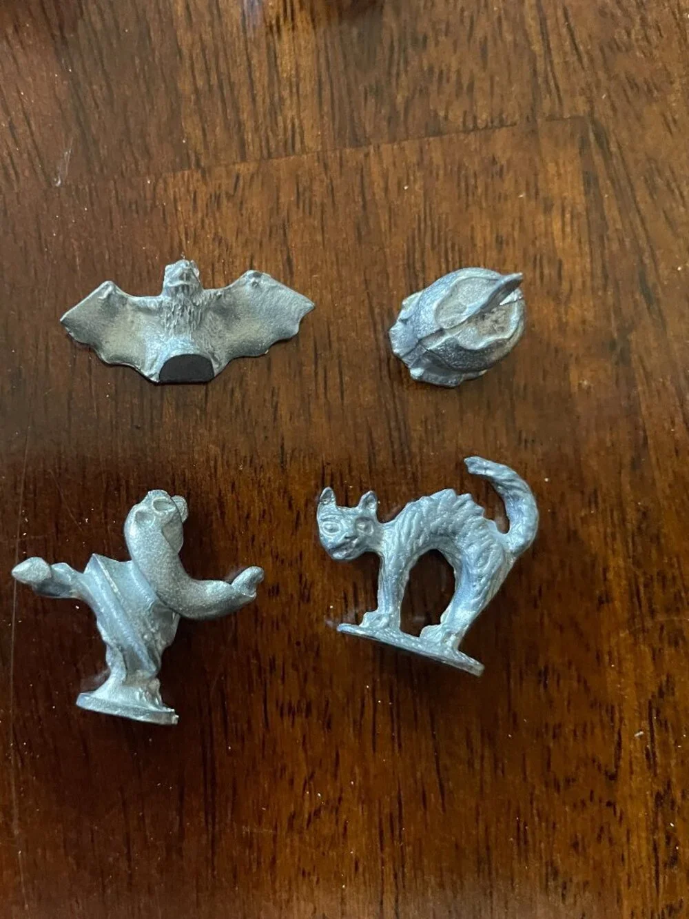 Monopoly Halloween Replacement Metal Pieces Set of 6 W/Dice